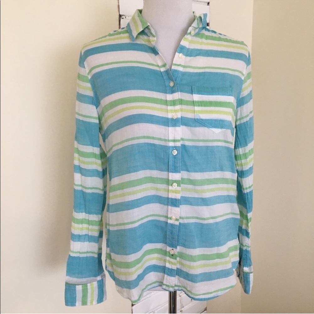 Stylus Green and Blue Stripped Button-down